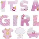 THTEN 11 Pack Pink 'It's A Girl' Yard Sign with Stakes - Large, Waterproof, UV-Safe Inks - Baby Shower, Gender Reveal, Welcome Home Decorations