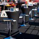 Cocktail Table Covers - 2 Pack 32x43 Inch Table Cloth - Black Fitted Stretch Spandex Round High Top Tablecloth for Party, Bar, Birthday, Pub, Banquet