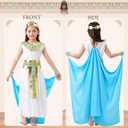 Cleopatra Costume Kids Girls: Egyptian Costume Kids - Cleopatra Dress with Accessories for Halloween Carnival Cosplay (Large, White)