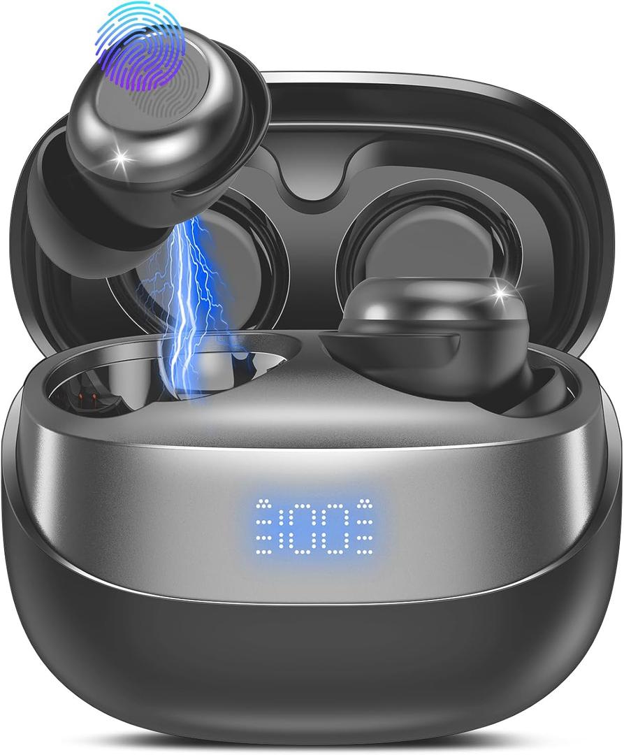 Sleep Earbuds Bluetooth 5.4 in Ear Light-Weight Headphones, Mini Sleep Headphones Small Design for Side Sleepers, 47H Playtime with Charging Case, Clear Calls Earphones, Matte Black