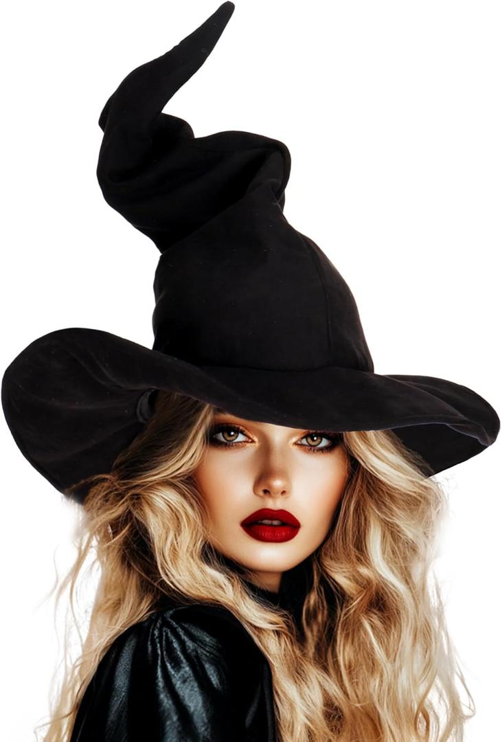 Ibeauti Wizard Hat for Adult Halloween Costume Witch Hat Cosplay Accessory (Black)