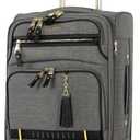 Steve Madden Designer Luggage - Checked Large 20 Inch Softside Suitcase - Expandable for Extra Packing Capacity - Lightweight Bag with Rolling Spinner Wheels (Peek-A-Boo Grey)