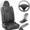 MYFAMIREA 250 PCS Disposable Car Seat Covers Clear Plastic Vehicle Seat Protector Set with Steering Wheel, Gear Shift and Handbrake Covers, Universal for Cars Auto Truck Bus Airplane