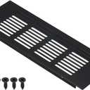 PATIKIL 8 x 3 Inch Door Air Vent Cover, Aluminum Grille Ventilation Cover Louvered with Mounting Screws for Cabinet Wardrobe Door, Black