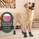 EXPAWLORER Anti Slip Dog Socks to Prevent Licking Paws, Dog Shoes for Hot Pavement, Dog Booties for Hardwood Floors, Dog Boots & Paw Protectors with Grippers for Small Medium Large Senior Dogs Pink XS