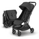 UPPAbaby Minu V3 Travel Stroller | Lightweight + Compact Design | One-Hand Fold + Unfold | from Birth + Overhead Compatible | Jake (Charcoal/Carbon Frame/Black Leather)