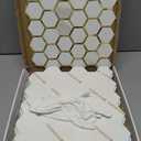 STICKGOO Hexagon Peel and Stick on Backsplash for Kitchen and Bathroom, White Marble Look PVC Mixed Metal Gold Self Adhesive Metal Mosaic Tiles(10 Sheets, Seamless)