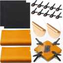 Leinuosen 16 Pcs Trading Card Cleaning Care Tool Accessory Kit Sports Card Flattening Kit Include 2 Pcs 6 Inches Clear Acrylic Rounds 10 Plastic Clamps 2 Pad Material 2 Shammy Towel