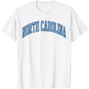Retro North Carolina Souvenir Simple North Carolina Blue Tee T-Shirt, S