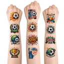 Soccer Temporary Tattoos Party Favors, Waterproof Football Tattoo Stickers for Birthday Decorations, Team Gifts, Sports Goodie Bags, Easy No-Mess Party Fun 202680PC)