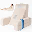 Kayfia Reading Pillow, Gel Memory Foam Back Rest Pillow, 19", Ivory, Standard