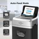 BONSEN 150-Sheet Autofeed Paper Shredder Heavy Duty, 60 Mins Micro-Cut Shredder for Office, 6 Gal Large Capacity Bin P-4 High Security Commercial Document Shredders for Home Office S3114