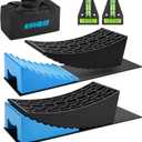 Kohree RV Leveling Blocks, Up to 35,000 lbs, Upgrade 2 Packs Sturdy RV Curved Levelers with 2 Blue Chocks, 2 Non-Slip Mats, 1 Carrying Bag, Camper Leveler for Travel Trailers, 4" Max Leveling Height, 1/2"- 4" Range Leveling Height