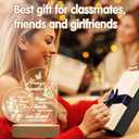 2 x 3D Illusion Lamp I Love You Night Light for Best Friend, Sister, Women - Soft Warm White LED Wooden Table Lamp