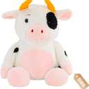 JOD 27 inch 5 lbs Cow Weighted Stuffed Animals, Large Weighted Plush Toy  Cute Cow Plush Pillow, Soft Kawaii Weighted Plushie Gift for Kids & Adult (68CM)