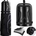 Golf Travel Bag with PC Hard Case Top, 1680D Heavy Duty Oxford Fabric Golf clubs Travel Bags for Airlines with Wheels, Wear-Resistant, Foldable (Classic Black)