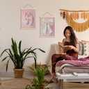 UNCDLV Coquette Pink Bow Ballerina Shoes Poster Hanger Frame, Pastel Preppy Girly Canvas Wall Art, Aesthetic Pink Ballet Wall Decor for Nursery Girls Room Dorm Apartment, 12x16 Inch Set of 2