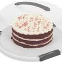 Extra Large Cake Carrier/Storage Container With Server - Holds up to 12 Inch 3-Layer Cake, Plate With Lid/Holder With Lid/Cover Clear Dome - Transports Pies or Other Desserts