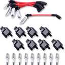 SUSUCAR D581 UF271 Square Ignition Coils, Spark Plugs 41-962, Spark Plug Wires M8-48322R, Fit for Chevy Silverado 1500 Tahoe GMC Sierra Yukon Savana Hummer H2 Cadillac 4.8L 5.3L 6.0L 8.1L