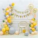 Bigsee Gold Arch Backdrop Stand 5Ft Wedding Round Hoop Backdrop Stand, 4 Tier Floral Balloon Arch Stand for Wedding Centerpiece Baby Shower Birthday Ceremony Background Decoration