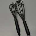 Anaeat Silicone Balloon Whisk, Perfect for Non-Stick Cookware, Milk and Egg Beater Blender, Heat Resistant Kitchen Whisks for Whisking, Cooking, Baking, Beating, Frothing & Stirring (Black) (9+11+12 inch, 3 Pcs Black)