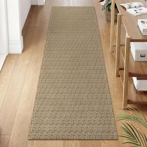 Collive Washable Hallway Runner Rug, Farmhouse Non Skid Kitchen Runner Rug 2x8 Boho Entryway Rugs, Black/Natural Cotton Braided Modern Carpet Runners for Bedside Doorway Kitchen Floor (2' x 8')