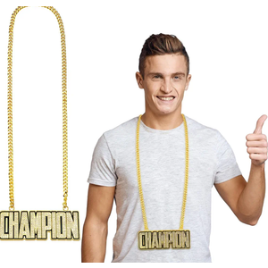 Cunno Champion Chains Medal Necklace MVP Chain Award Winner Prize Trophy Award Pendant for Team Fantasy Football Soccer Baseball Basketball Softball