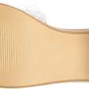 PIZZ ANNU Women's Square Open Toe Heels Sandals Low Block Chunky Heeled Sandal Slip on Mules Comfortable Casual Dress Pumps Shoes (9, Clear Nude)