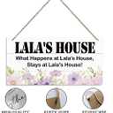 Rustic Decorative Wooden Wall Sign, 30*15cm, Wood, Perfect for Indoor/Outdoor Decor & Occasional Use, What Happens at Lala's House, Stays at Lala's House