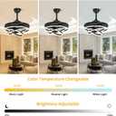 42'' Retractable Chandelier Ceiling Fan with Light, Black