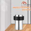 2PCS Stainless Steel Cylindrical Universal Door Stop, 1-3/4 Inch Brushed Finish Door Stopper with Rubber Bumper  Protects Walls from Door Knob Damage by TPOHH