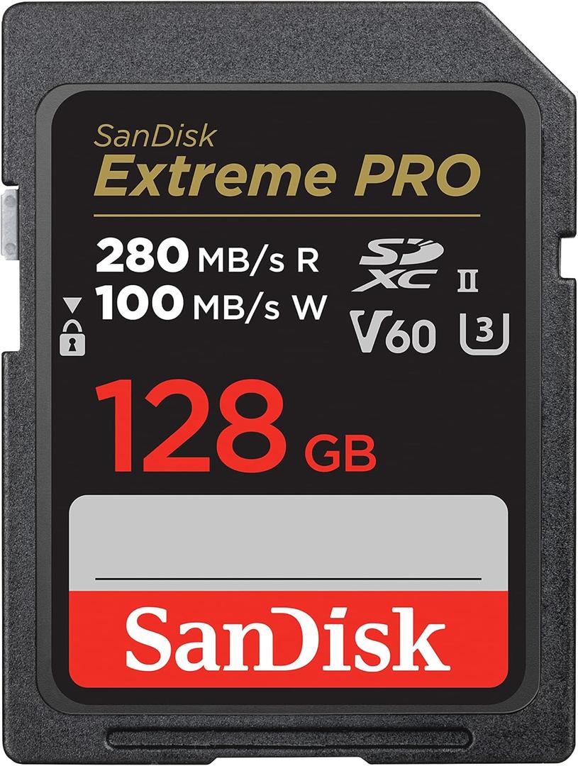 SANDISK 128GB Extreme PRO SDXC UHS-II Memory Card - C10, U3, V60, 6K, 4K UHD, SD Card - SDSDXEP-128G-GN4IN