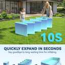 HeySplash Foldable Pool, Non-Inflatable Swimming Pool with Rigid Puncture-Proof Hard Composite Board, Kiddie Pool Outdoor Pool, Adults & Kids Pool for Backyard Garden Dog Pool 78"53"19", Ice Blue