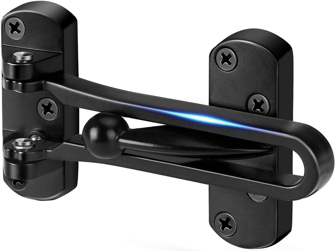 Swing Bar Door Lock Latch - Door Security Sliding Bars for Home Hotel Child Proof Safety Locks Reinforcement Door Stopper Door Guard for Indoor and Front Gate Thicken Solid Aluminium 1Pack