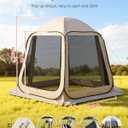 VEVOR Pop up Screen House Tent, 10 x 9.2 ft, 4-8 Person Screen Gazebo, Portable Screened in Canopy with Carry Bag, Netting Sides, Ground Stakes, for Garden, Patio, Backyard, Outdoor Activities, Beige