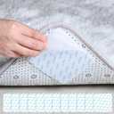 12 PCS Rug Pad Grippers, Non Slip Washable Rug Tape Grip Carpet Corner for Hardwood Floors and Tiles, Hook and Loop Pads Reusable Stoppers, Keep Area Rug Flat (White)