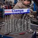 Assortment Hose Clamp Display Automotive Assortment with 1 PC Empty Display Rack 200pcs 304 Stainless Steel Multiple Size Worm Gear Hose Clamp for Fuel Line Plumbing Mechanical Application