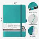 2Pack Hardcover Lined Journal Notebook, A5 192 Pages 100Gsm Paper College ruled for School,Work,Travel,and Daily Planning，5.7''*8.3'',Turquoise