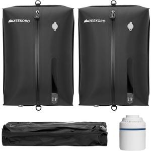 Vacuum Bag for Travel, Professional IPX8 Waterproof Reusable Vacuum Compression Bags for Travel Suitcases, Durable Space Saver Bag(2 PACK,With Pump) (Black)