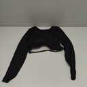 YEOREO Women's Backless Long Sleeve Adjustable Straps Seamless Crop T-Shirt (XS, Black)