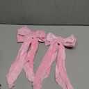 Threan 12 Pcs Large Pink Bows for Girl Pink Velvet Hair Bow Decorations Coquette Long Tail Bowknot Decor 13x7.8inch for Accessories Bachelorette Party Wedding Supplies