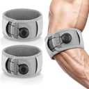 2 Pack Tennis Elbow Brace for Men Women Adjustable Tennis Golfer Elbow Strap for Tendonitis Pain Relief Knob Type Adjustment for Custom Compression Support for Sport and Activities (Grey)