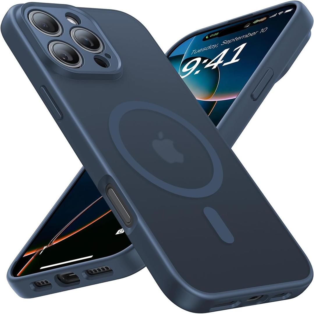 Faiono Magnetic for iPhone 16 Pro Max Case [Full Camera Protection][Military-Grade Protection][Compatible with MagSafe] Shockproof Protective Slim Phone Case for iPhone 16 Pro Max, Midnight Blue