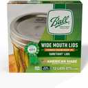 Ball Mason Jar Lids, Wide Mouth, 12 CT (Pack of 6)