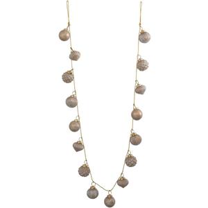 Creative Co-Op Embossed Mercury Glass Ball Ornament Garland, Marbled Taupe (72 Inch)