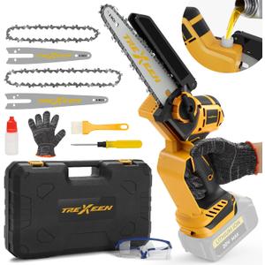 TREXEEN Mini Chainsaw for Dw Battery 20V MAX,8-Inch and 6-Inch 2-IN-1 Cordless Mini Chainsaw, Brushless Chain saw 20v for Wood Cutting, Tree Trimming (Battery Not Included)