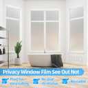 COUNTEWOL Window Privacy Film Frosted Glass Window Film Heat Blocking Window Tinting Film for Home Non Adhesive Static Cling Removable Frosting Bathroom Door (Pure, 17.5 x 157.4 Inch)
