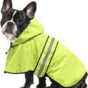 Waterproof Puppy Rain Jacket - Adjustable Reflective Dog Raincoat, Lightweight Dog Hooded Slicker Poncho Raincoats for Small to X- Large Dogs and Puppies (Neon Green, Small)