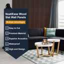 NeatiEase Wood Panels for Wall, 4-Piece 96" x 12.6" Soundproof Wood Slat Wall Panel for Interior Wall Decor Noise Cancelling, Wood Acoustic Wall Panels, Sound Absorbing Panel (Rustic Walnut)