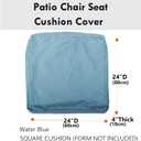 Patio Seat Cushion Covers, Washable Slip Covers Replacement, Waterproof Outdoor Furniture Chair Cushion Pillow Seat Cover for Couch, Garden, Sofa, Water Blue,24"24"4"(4 Covers Only)